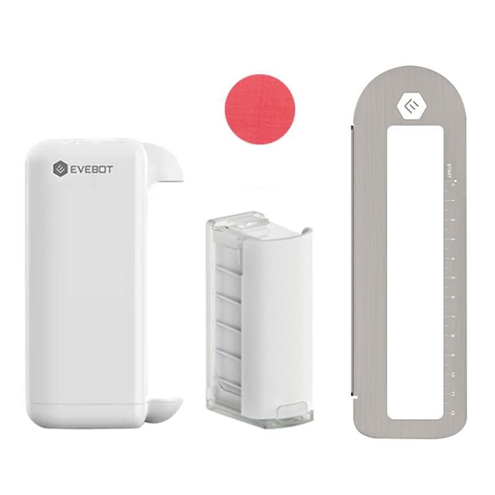 PrintPods Handheld Printer Mini Portable Inkjet Tattoo Printer with Skin-Friendly Red Ink Cartridge BT Function APP Control Compatible with Android/iOS Smartphone Print on Paper Gift Card Wood