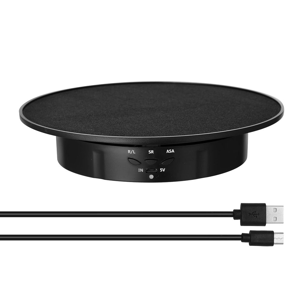 Irfora 360 Degree Electric Rotating Turntable Display Stand for Video Photography Props Speed Adjustable Display Turntable