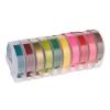 3D Plastic Embossing Label Tape Refill for DYMO 12965 1610 Label with 3/8 Inch * 9.8 feet, 10 Roll (Random Color Delivery) view 1