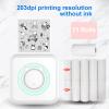 Irfora All-in-one Photo Printer Multifunction Portable Printer Wireless Instant Mini Printer Port BT Connection for Smartphone with 11 Paper Rolls 57mm Compatible with iOS Android view 2