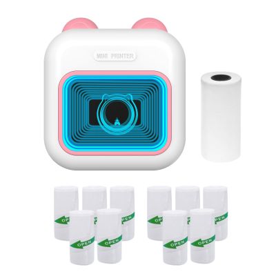 Irfora Mini Pocket Thermal Instant Photo Printer 7-Color LED Label Hine BT Wireless Connect Compatible with Android or iOS APP Port Receipt Label Memo Sticker Notes Lists Scrapbook DIY