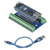 1 Set Mini for Nano V3.0 ATmega328P Micro Controller Board Module with USB Cable and for Nano V3.0 Expansion IO Shield Board Expansion Board for Arduino view 1