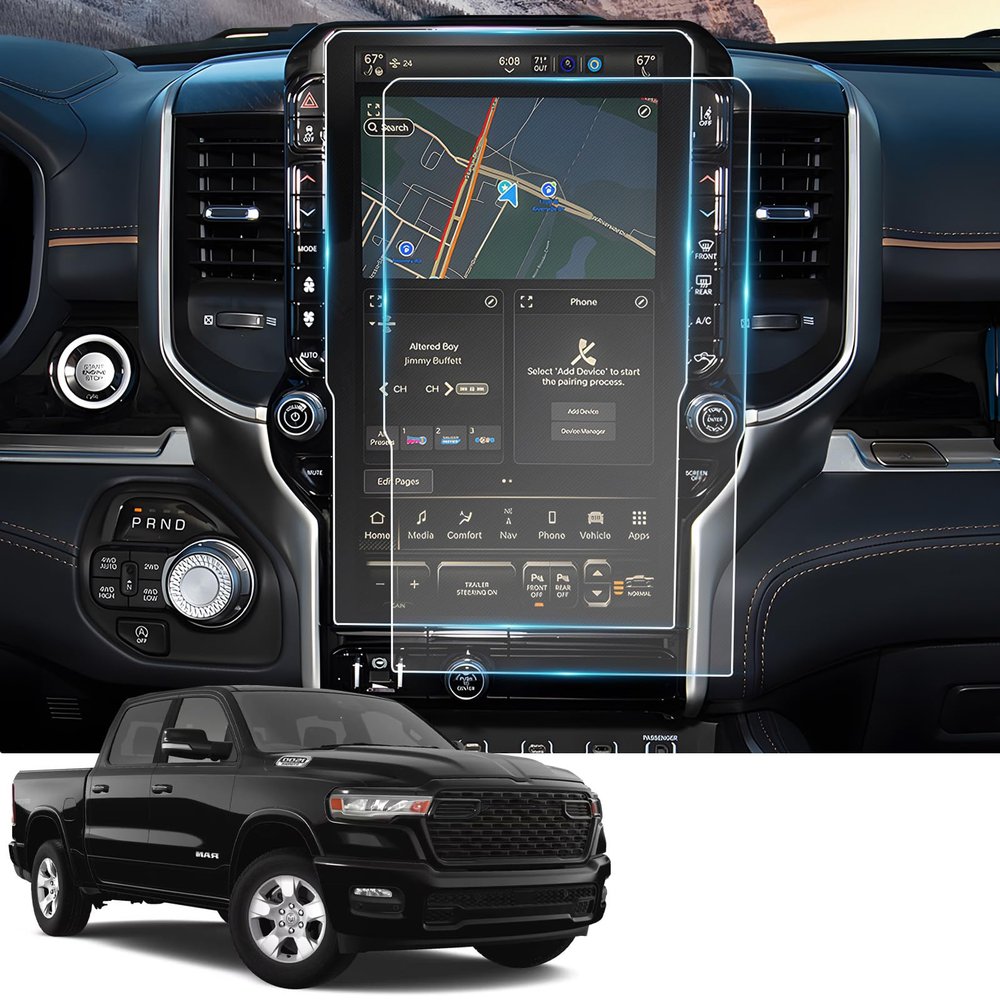 2026 Ram 1500 Tungsten Screen Protector for 2025 2026 Ram 1500 2500 3500 (Laramie/Rebel/Limited/Limited Longhorn/Tungsten) 14.4" Touchscreen Cover Screen Saver Ram Rho 2026 Accessories Nano Film 2Pack