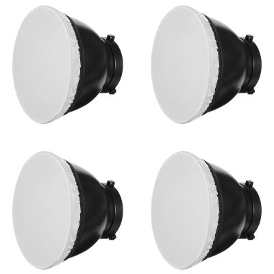 4Pcs Light Diffuser Sock, 7"/18cm Diffuser Lamp Cover White Soft Lampshade Reflector Lamp Sock for Studio Strobe Reflectors Ring Light Flash Light Standard Reflector