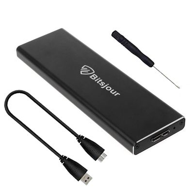 Bitsjour MacBook Air 2012 SSD Enclosure 7+17 pin, 5Gbps USB 3.0 External Portable Case for Mid 2012 A1465/A1466 Hard Drive