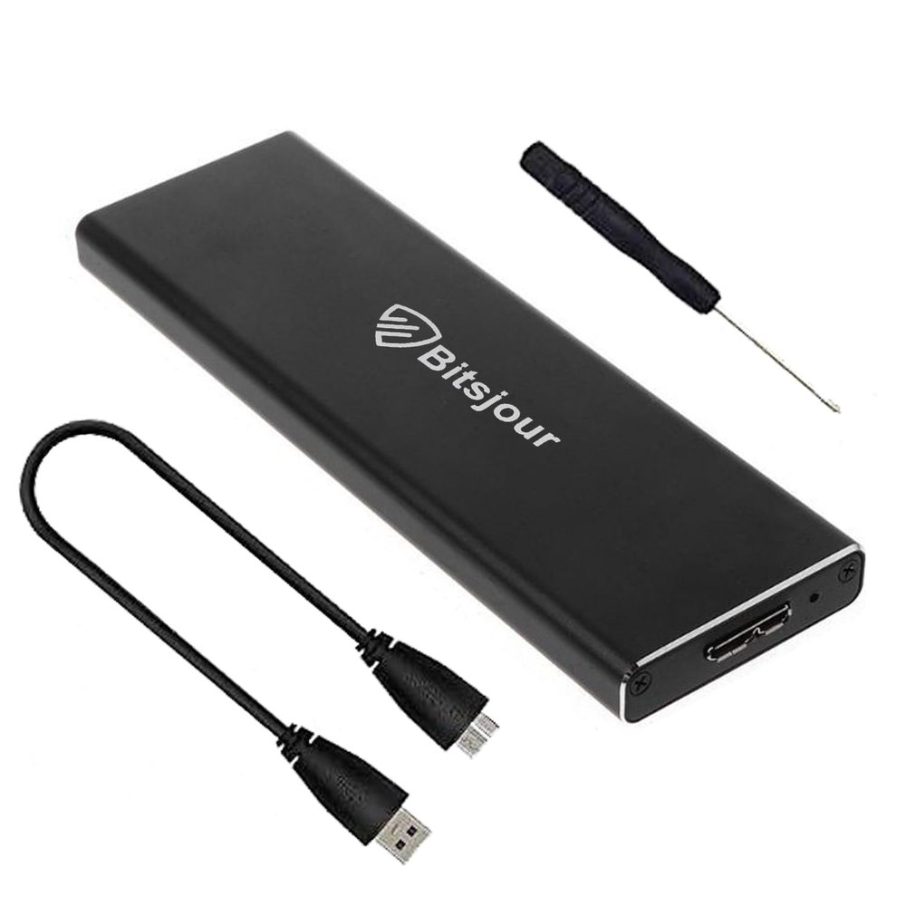 Bitsjour MacBook Air 2012 SSD Enclosure 7+17 pin, 5Gbps USB 3.0 External Portable Case for Mid 2012 A1465/A1466 Hard Drive