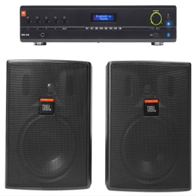 Audiosavings Bundle: VMA1240 Commercial/Restaurant 240W 70v Bluetooth Mixer/Amplifier, 5 Inputs Bundle with (2) Pro Control 25AV 5.25" 60 Watt 70v Indoor/Outdoor Commercial Speakers (3 Items)