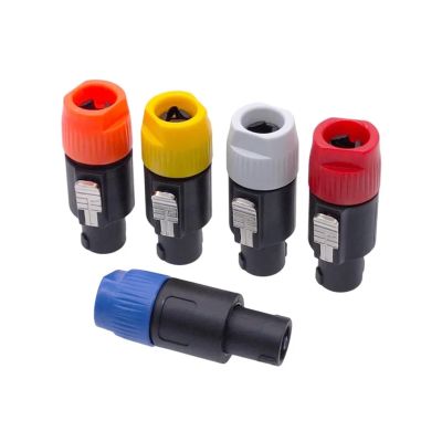 BHUPWZE 5PCS Speaker Powercon Connector 4 Core Professional Audio Power Plug Speakon Connectors(T-Red 5pcs)