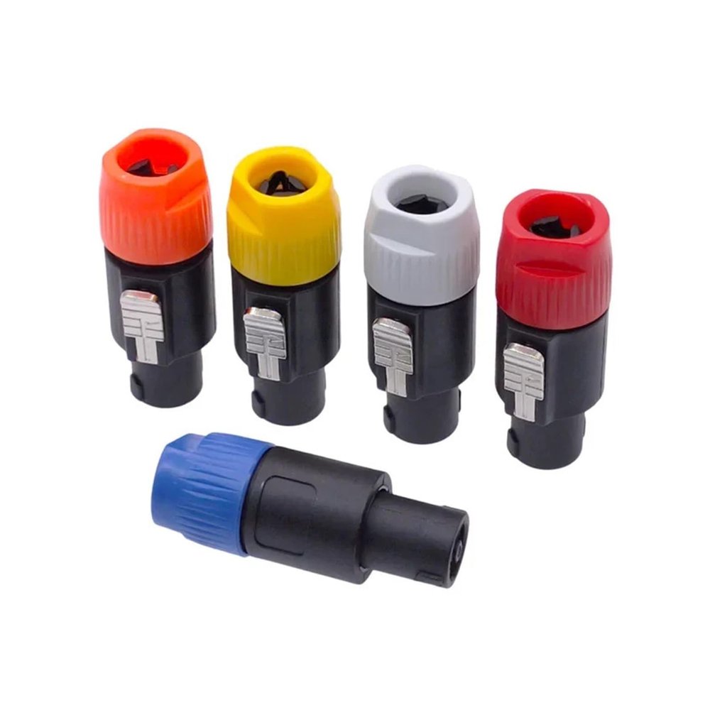 BHUPWZE 5PCS Speaker Powercon Connector 4 Core Professional Audio Power Plug Speakon Connectors(T-Red 5pcs)