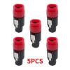 BHUPWZE 5PCS Speaker Powercon Connector 4 Core Professional Audio Power Plug Speakon Connectors(T-Red 5pcs) view 2