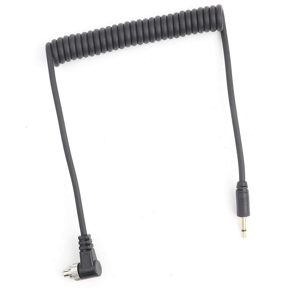 Flash PC Sync Cable with Screw Lock for Camera Flash Trigger, Coiled Wire for Convenient Use, Suitable for Various Cameras, Flash Sync Cord for Photography