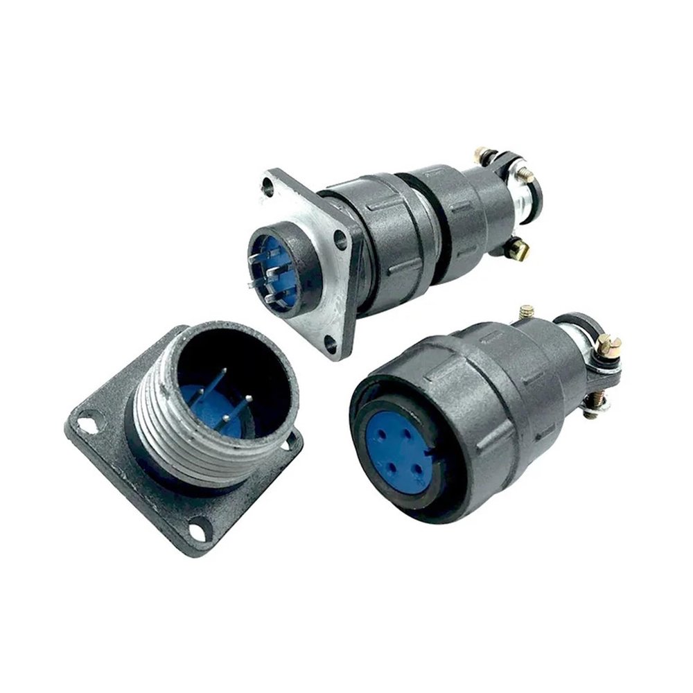 BHUPWZE Aviation Connector Cx16 Plug Connector Screw Circular Connectors 2pin3pin4pin5pin7pin9pin Male & Female Plug Socket(4 Pin)