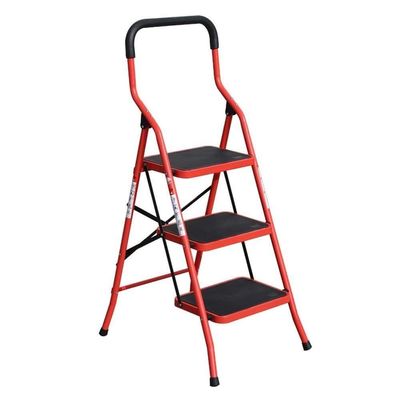 Step Stool, Step Ladder, Folding Step Stool Herringbone Ladder, Metal Folding Step Ladder, Home Step Ladder, Indoor Staircase, Small Step Stool (color : Yellow, Size : 3 step ladder) ( Color : Rojo ,