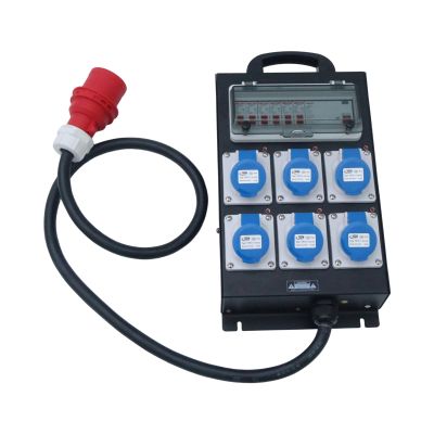 Stage Power Distribution Box, 32A 380V Input CEE Output Portable Electrical Power Box for Stage Power Distributor