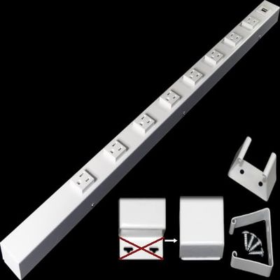 30 Hardwired Power Strip (NO Power Cord), 8 Vertical Tamper Resistant Outlets, NO Ears (Without mounting tabs on Both Ends, 15A (NOT a 20 Amp Unit), USB, White