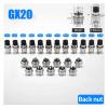 BHUPWZE 5/20/100 Sets GX12 GX16 GX20 Aviation Plug Socket Circular Male Female Docking Panel Connector 2/3/4/5/6/7/8/9/10/12/14 Pin(GX20 Fixed,5 Sets(Male Female)_6P) view 2