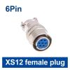 BHUPWZE 1PCS Aviation Connector 12mm XS12 Quick Push-Pull Circular Square Socket 2pin3pin4pin5pin6pin7pin 3A 400v Male/Female Plug(6P Female) view 2