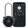 Anweller Fingerprint Gym Locker Lock, Keyless Biometric Long Shackle Small Padlock, Electronic Digital Bluetooth Smart Waterproof Pad Lock for Outdoor Fence Gate School Storage Sport Backpack Travel view 1