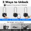 Anweller Fingerprint Gym Locker Lock, Keyless Biometric Long Shackle Small Padlock, Electronic Digital Bluetooth Smart Waterproof Pad Lock for Outdoor Fence Gate School Storage Sport Backpack Travel view 2