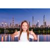 New York City Skyline Backdrop Dusk View with Reflections of Billionaires Row Supertall Skyscrapers Photography Background Evening View Central Park Reservoir Midtown Manhattan Towers Props 10x8ft view 2