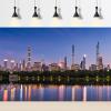 New York City Skyline Backdrop Dusk View with Reflections of Billionaires Row Supertall Skyscrapers Photography Background Evening View Central Park Reservoir Midtown Manhattan Towers Props 10x8ft view 3