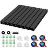 Cable Raceway - Magnetic Cable Management Under Desk with Upgraded Aesthetic Large Hole, Cord Organizer Kit for Hiding Computer, Gaming Desk, Network, Power Cord, TV - 8PCS 8x15.7in Black view 1