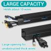 Cable Raceway - Magnetic Cable Management Under Desk with Upgraded Aesthetic Large Hole, Cord Organizer Kit for Hiding Computer, Gaming Desk, Network, Power Cord, TV - 8PCS 8x15.7in Black view 3