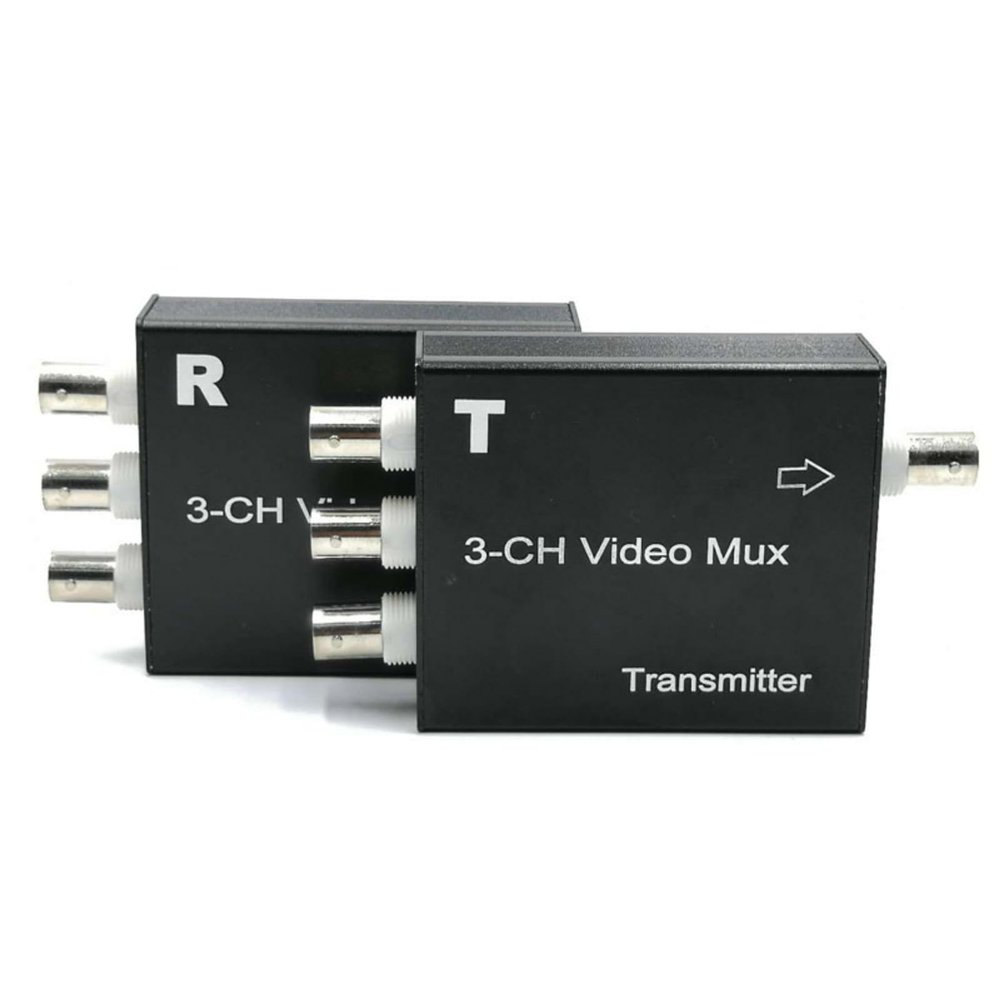 Video Over Fiber Optic Converters, Ethernet to Fiber Optic Extender Media Converters for Analog Camera BNC, 3 Channel