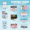 10pcs Nurse Sticker Sheet, Inspirational and Cute Vinyl Decals for Nurses, Healthcare Workers, Waterproof, UV-Resistant, for Laptop, Water Bottle, Notebook, Journal, Phone Case (Design 3) view 2