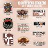 10pcs Bison Sticker Sheet, Cute Vinyl Decals for Bison Lovers, Nature Enthusiasts, Wildlife Fans, Waterproof, UV-Resistant, for Laptop, Water Bottle, Journal, Notebook, Scrapbook, Phone Case view 2