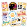 10pcs Cat Dad Sticker Sheet, Funny and Cute Vinyl Decals for Cat Lovers, Pet Owners, Waterproof, UV-Resistant, for Laptop, Water Bottle, Journal, Notebook, Scrapbook, Phone Case (Design 5) view 1