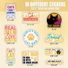 10pcs Cat Dad Sticker Sheet, Funny and Cute Vinyl Decals for Cat Lovers, Pet Owners, Waterproof, UV-Resistant, for Laptop, Water Bottle, Journal, Notebook, Scrapbook, Phone Case (Design 5) view 2