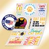 10pcs Cat Dad Sticker Sheet, Funny and Cute Vinyl Decals for Cat Lovers, Pet Owners, Waterproof, UV-Resistant, for Laptop, Water Bottle, Journal, Notebook, Scrapbook, Phone Case (Design 5) view 3
