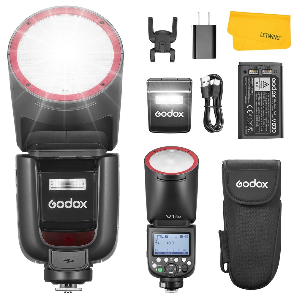 GODOX V1 Pro F V1Pro-F Flash for Fujifilm, 76Ws 2.4G TTL HSS 1/8000s Flash