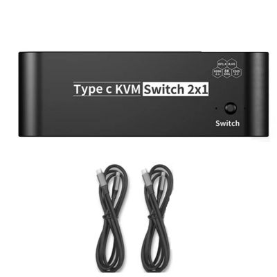 8K USB C KVM Switch Set HDMI&DP Dual Port Output PD 100W Reverse-Charge Laptop for Windows 7/8/10/11