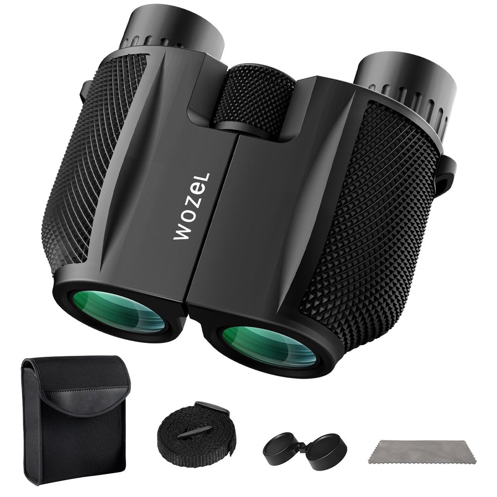 10x25 High Powered Binoculars for Adults - Wozel Compact Binoculars for Kids with Large View - Small Pocket Binoculars for Bird Watching Hunting Stargazing Cruise Ship Travel Hiking