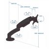 Adjustable Monitor Stand Single Monitor Desk Mount, Adjustable Mechanical Spring Monitor Arm Fits Max 32 Inch, 4.4-19.8 lbs Screen, with Clamp/Grommet Mounting Base Monitor Mount Monitor Arm (Black ) view 2