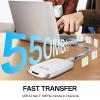PHIXERO Portable Extern SSD 1TB Up to 550MB/s, USB 3.2 Gen 2 USB C to C&A for Smartphone/Tablet/PC/Laptop/Camera (White) view 2