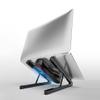 Adjustable Laptop Stand with Cooling Fans, Portable Computer Stand for Desk, Height & Angle Adjustable Support, ABS Material, Black - Multifunctional Desk Stand view 2