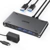 Unitek HDMI KVM Switch 1 Monitor 2 Computers 4K@30Hz USB C Switcher Sharing Keyboard Mouse Printer with 5 USB Ports 10Gbps 2 USB Cables Power Adapter PC/Mac Compatible File Drag-and-Drop Transfer view 1
