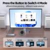 Unitek HDMI KVM Switch 1 Monitor 2 Computers 4K@30Hz USB C Switcher Sharing Keyboard Mouse Printer with 5 USB Ports 10Gbps 2 USB Cables Power Adapter PC/Mac Compatible File Drag-and-Drop Transfer view 4