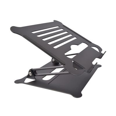 Adjustable Laptop Stand, Portable Aluminum Folding Stand for 11-17 Inch Laptops, Height & Tilt Adjustable with Silicone Pads, Cooling Stand for Desk, Black