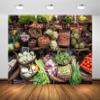 BELECO 15x8ft Fabric Farmers Market Backdrop Vegetable Market Exhibition Fresh Organic Food Photography Background for Themed Party Decorations Banner Photoshoot Studio Props view 1