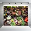 BELECO 15x8ft Fabric Farmers Market Backdrop Vegetable Market Exhibition Fresh Organic Food Photography Background for Themed Party Decorations Banner Photoshoot Studio Props view 3