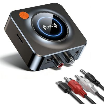 Bluetooth Receiver for Home Stereo, AUX RCA to Bluetooth Adapter for Old Speakers, NFC Wireless Audio Receiver for Music Streaming Sound System, KAIY Convert Wired Speakers to Wireless