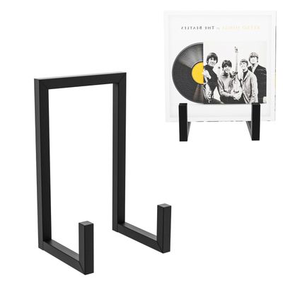 YFEEN 2Pack Records Storage Holder, Vinyl LP Stand CD Display Frame,Metal Album Storage for Vinyl Records (Black)