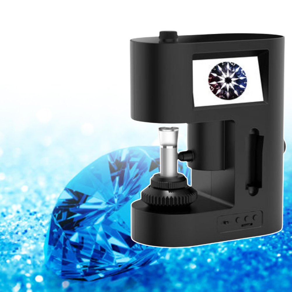 30-200X Electron Microscope, Digital Diamond Girdle Viewer, Diamond Inscription Viewer,Screen Display, Adjustable Focus, Clear Image,220V