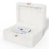 Plush White CD Player with Bluetooth, Wireless Remote Control, Supports CD Playback and Bluetooth Streaming view 1