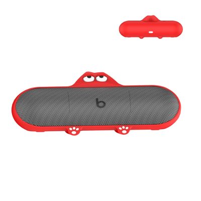 Compatible with Beats Pill(2024 Release) Bluetooth Speaker,Premium Silicone Shockproof Protection Skin Touch Charging Port Accessible,Red.