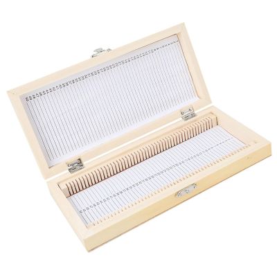 Tbest 50Pcs Prepped Glass Microscope Slides with Wooden Storage Box